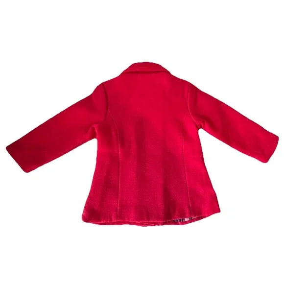 Gymboree Girls 2T Red Pea Coat Bows Double Breasted Christmas Holiday - Picture 3 of 11